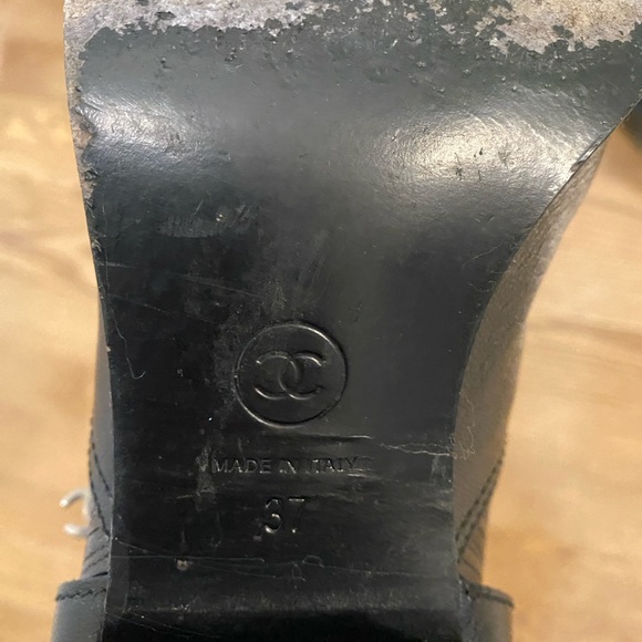 Black Leather Chanel Ankle Boots size 37 - Picture 5 of 7